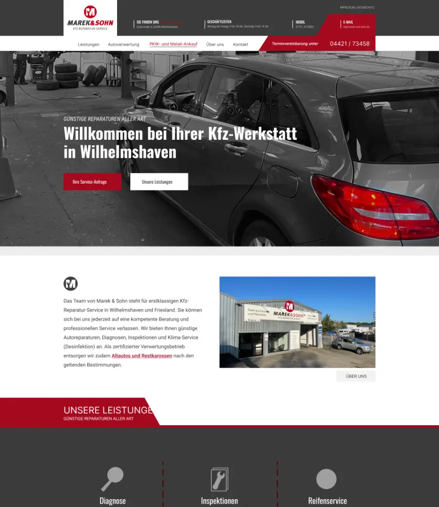 Website KFZ Werkstatt