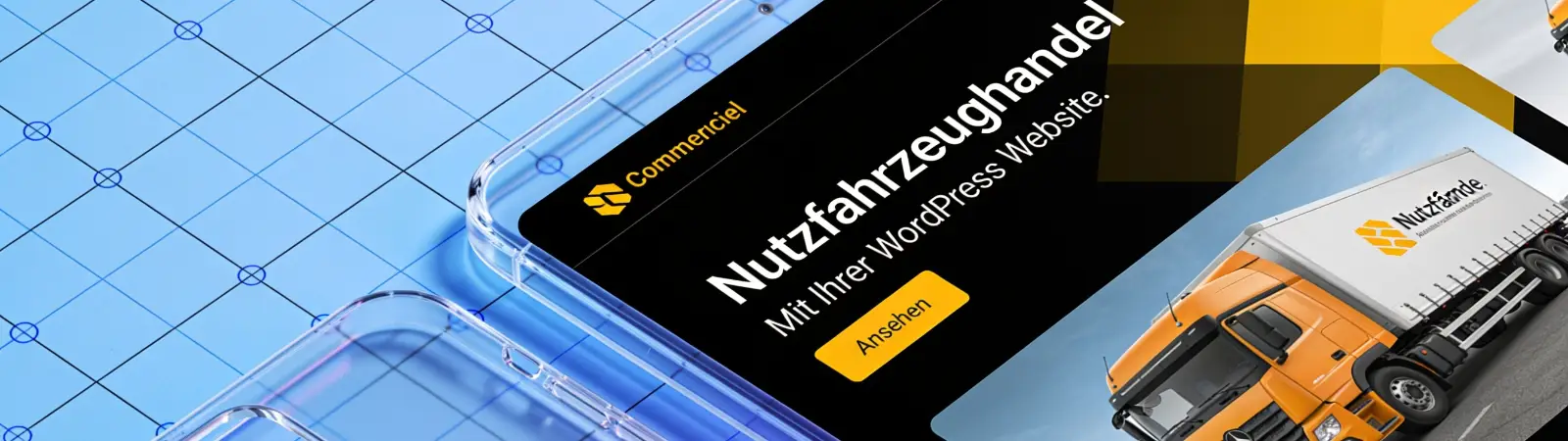 Lokaler Nutzfahrzeughandel Website Abstrakt
