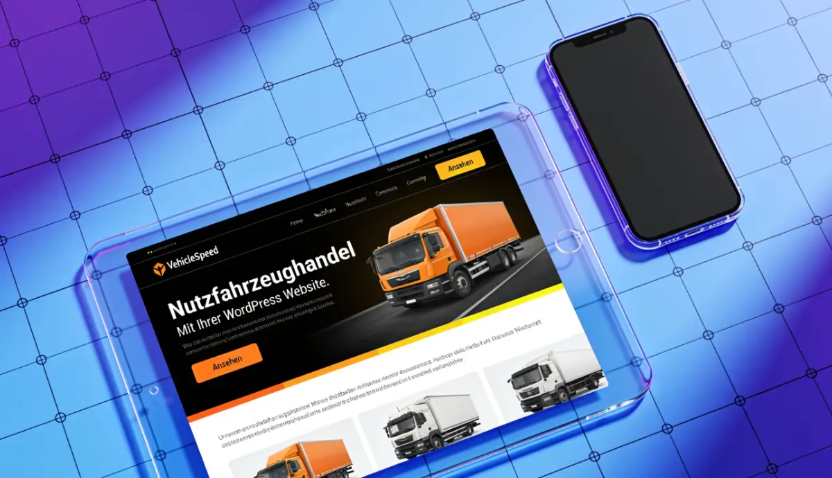 Nutzfahrzeughandel WordPress Website Abstrakt