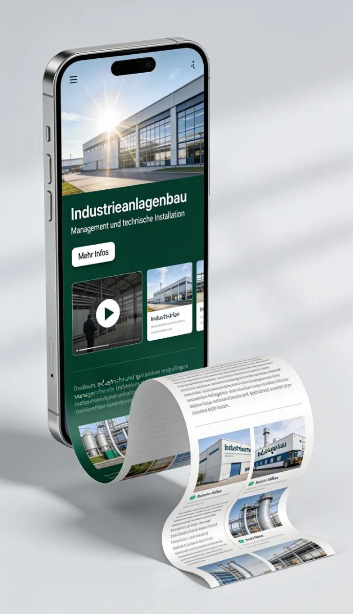 SEO Mobile Mockup Website Industrieanlagenbau
